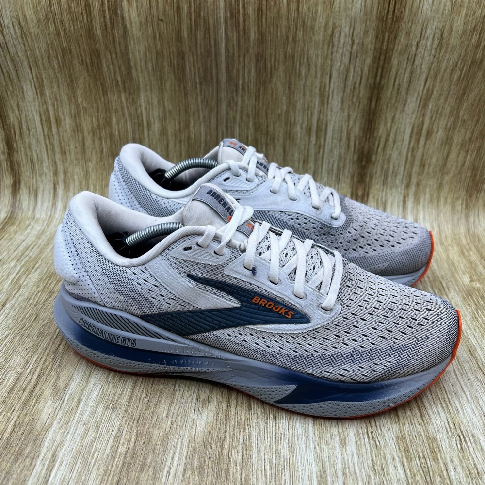 Brooks Adrenaline GTS 24 Men's Size 8 White Peacoat Alloy Shoes 1104371D129